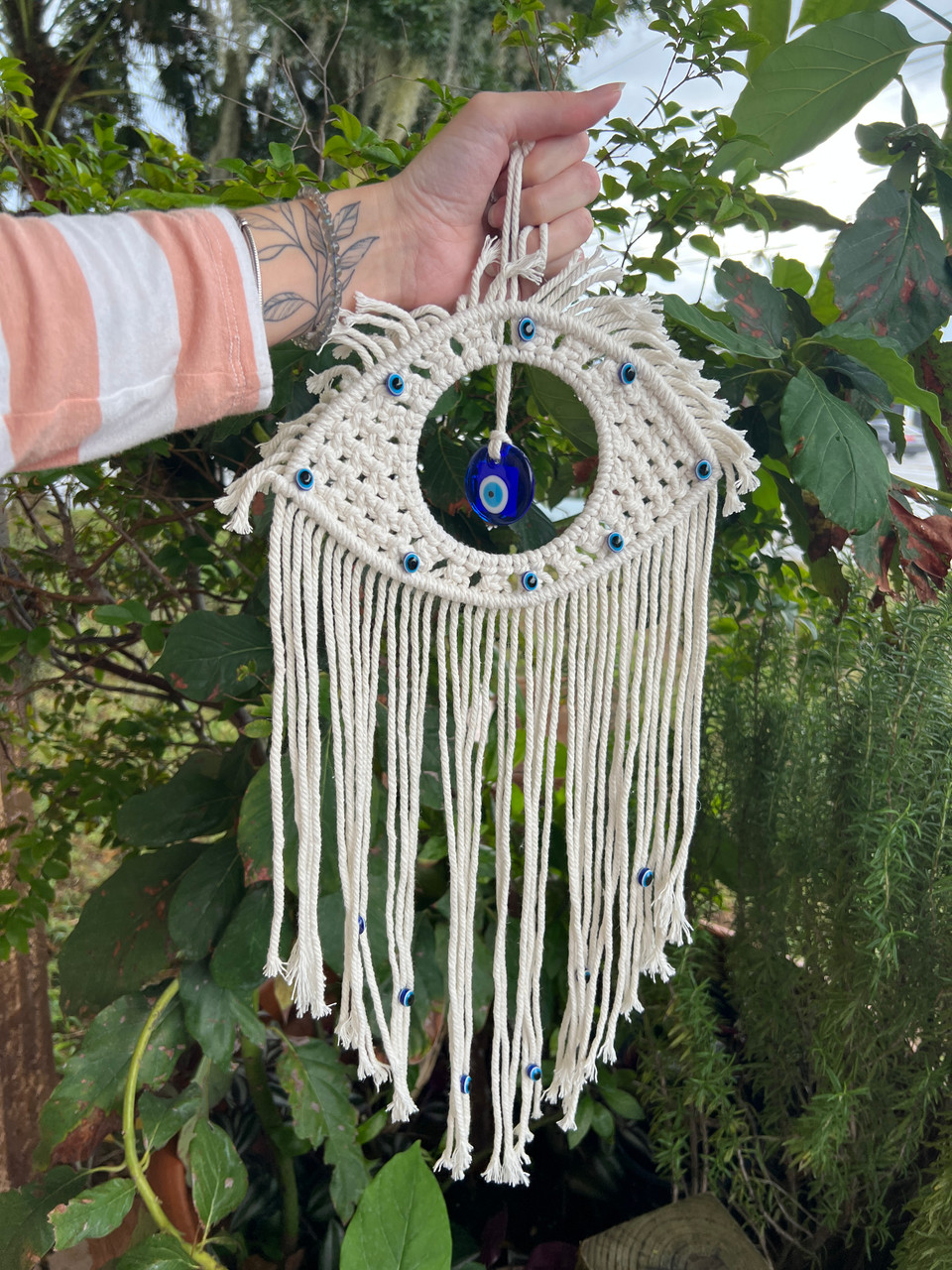 Evil Eye Macrame Eye-Shaped Wall Hanging